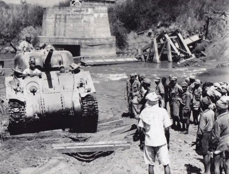 File:M4A4 Sherman crossed Namtu River in Burma in 1945.jpg