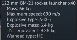 An image showing the statistical information of the weapon.