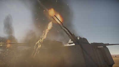 Landkreuzer P. 1000 Ratte AA Turret firing.jpg